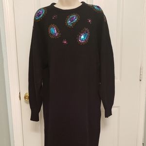 Vintage Sequined Sweater Dress